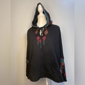 johnny was woman hoodie L embroidery hood pockets